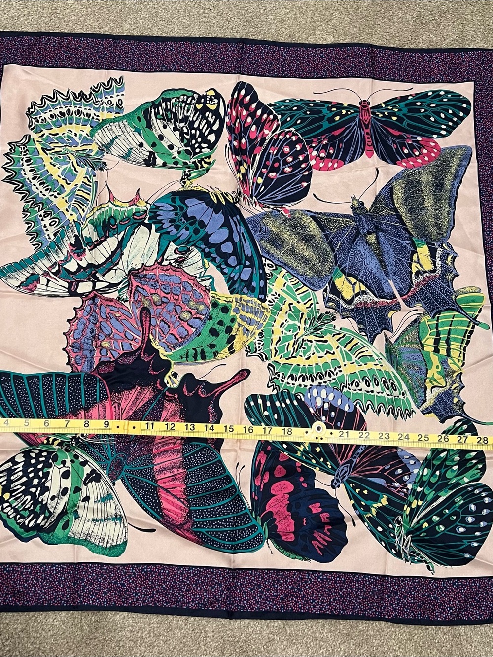Vintage Silk Butterfly Scarf - Picture 2 of 4